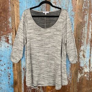 All At Once Gray & Black Sweater Size 2X